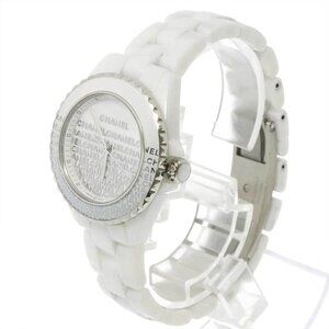 CHANEL J12 33mm H7419 Date Ceramic Quartz White Dial Ladies Watch 90224123